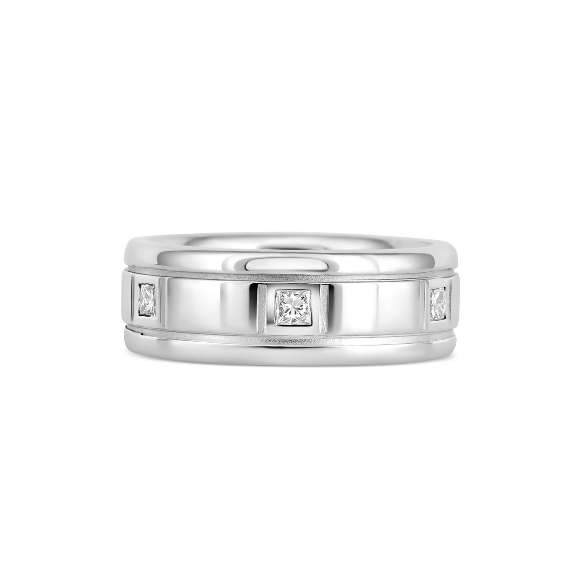 Mens Bands Engagement in White Gold 419742