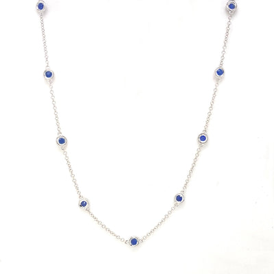 Necklaces Necklaces in White Gold containing Sapphire 419795