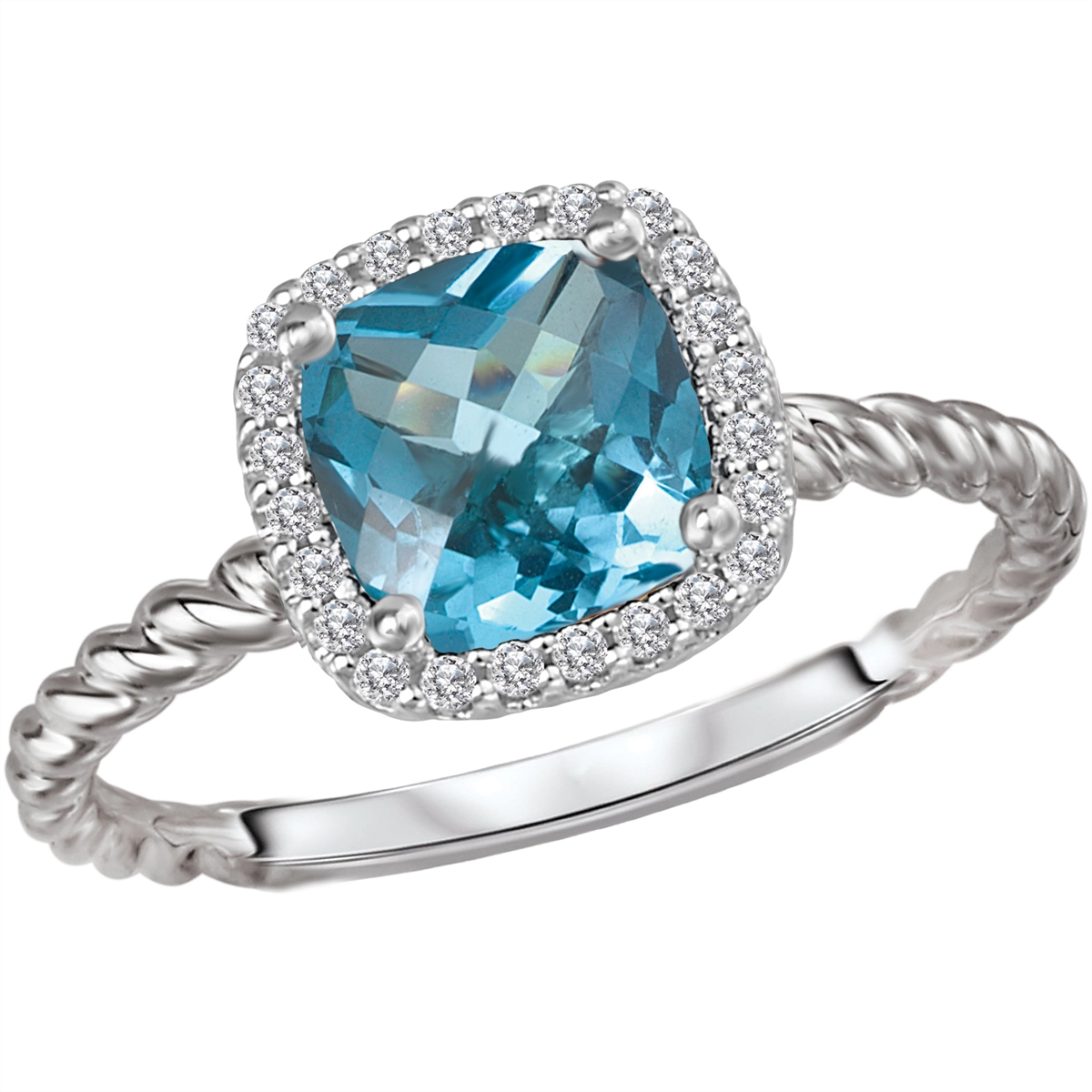 Rings Rings in White Gold containing Blue topaz , Multi-gemstone, Diamond 419804