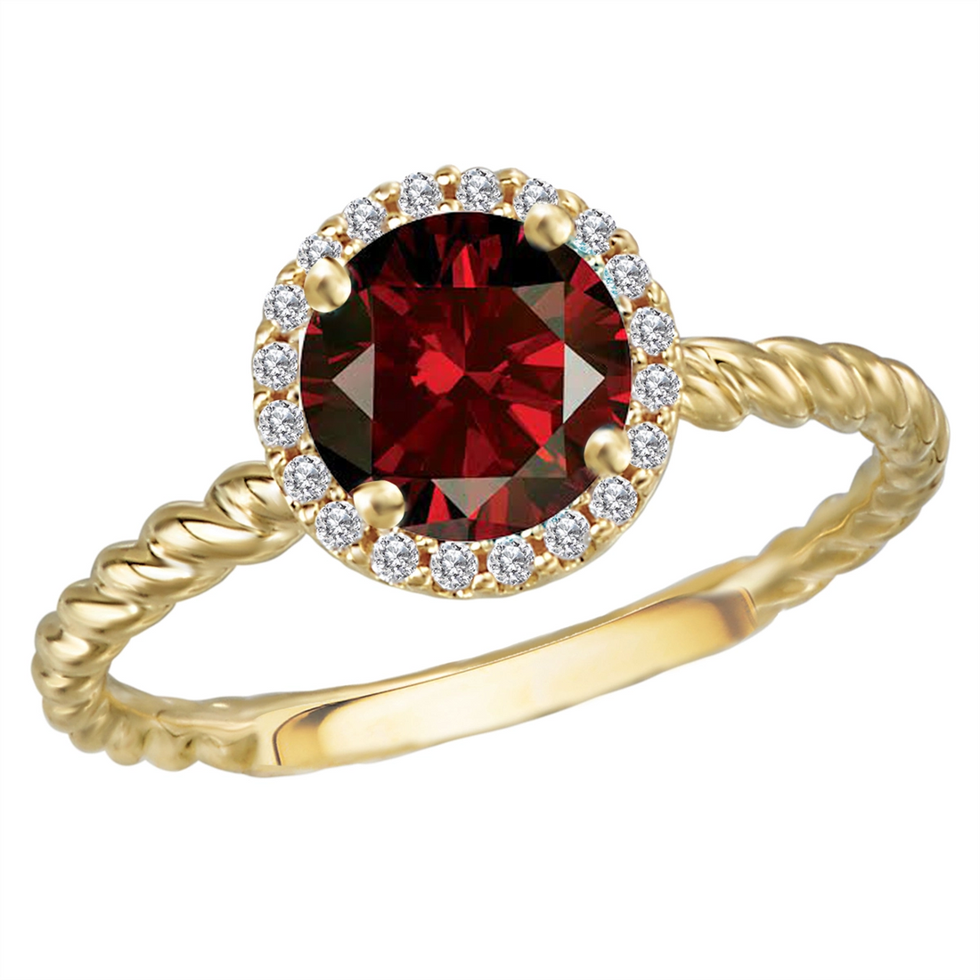 Rings Rings in Yellow Gold containing Garnet, Multi-gemstone, Diamond 419820