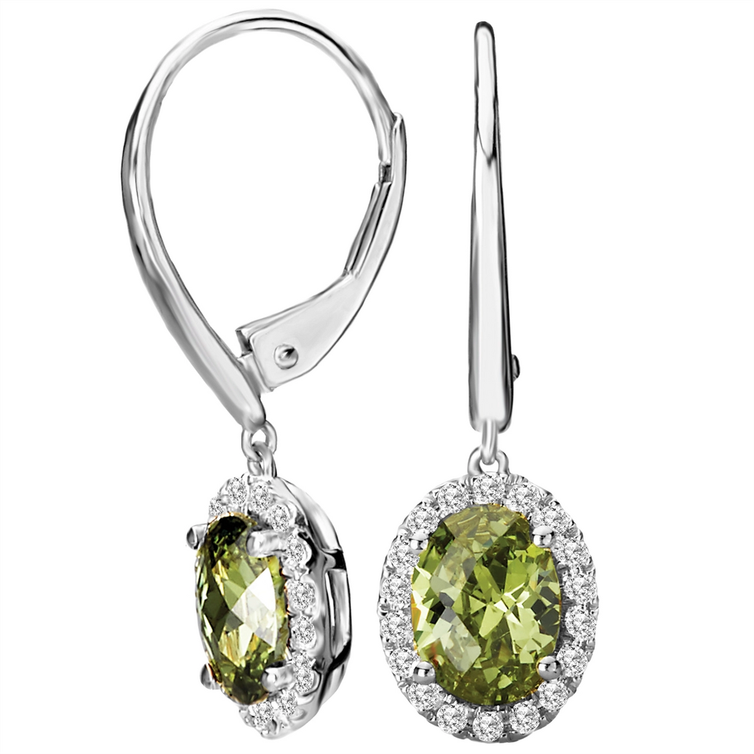 Earrings Earrings in White Gold containing Peridot, Multi-gemstone, Diamond 419833