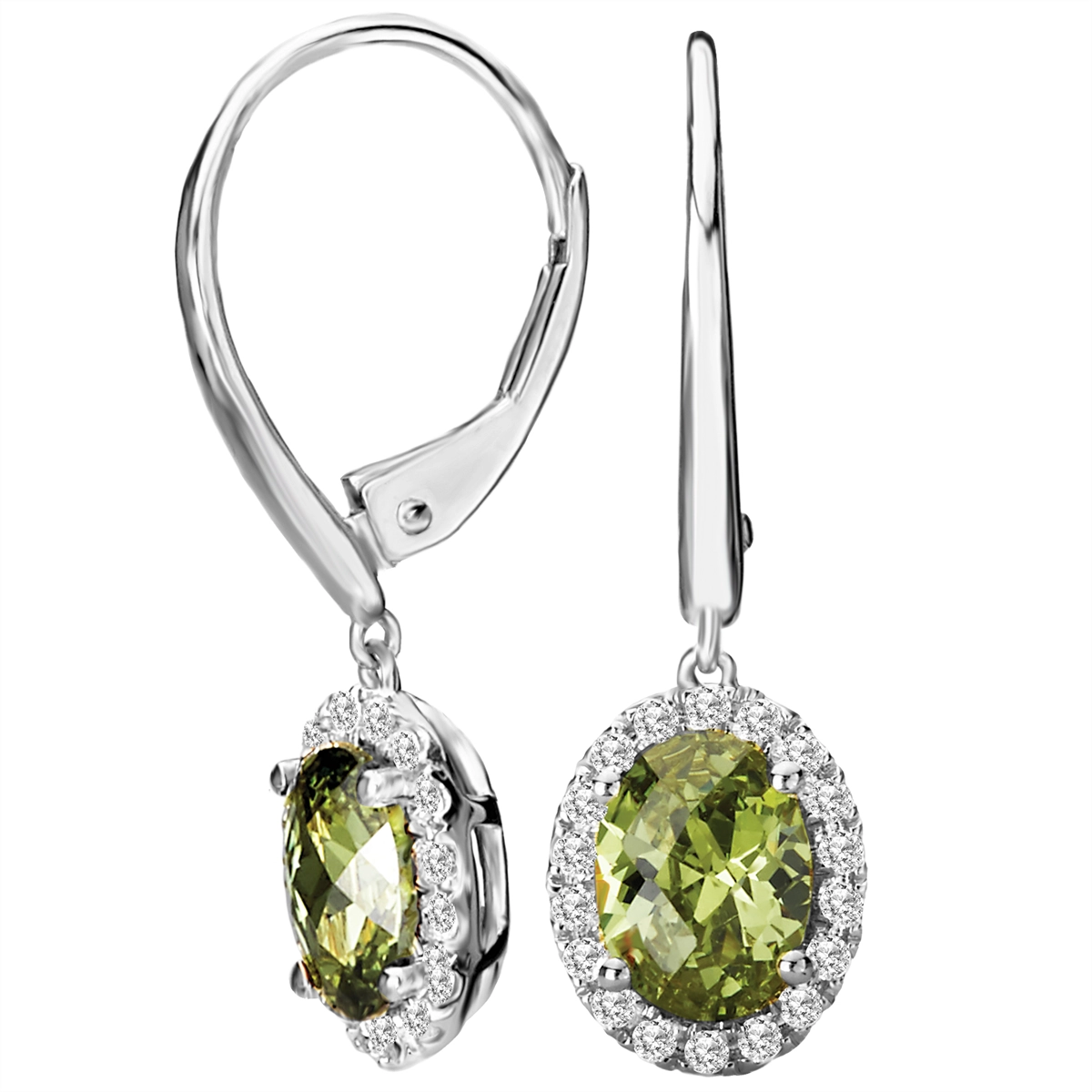 Earrings Earrings in White Gold containing Peridot, Multi-gemstone, Diamond 419833