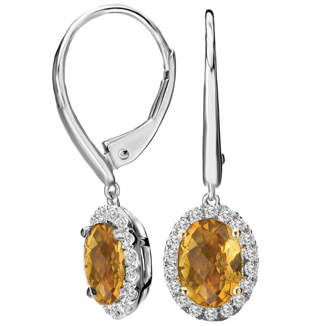 Earrings Earrings in White Gold containing Citrine, Multi-gemstone, Diamond 419835