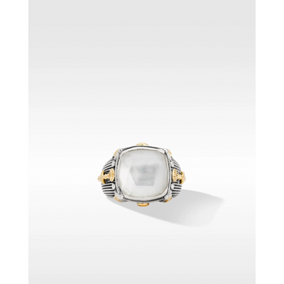 Konstantino Rings in Mixed Metals containing Mother of pearl DMK2148-117-CUT-S7