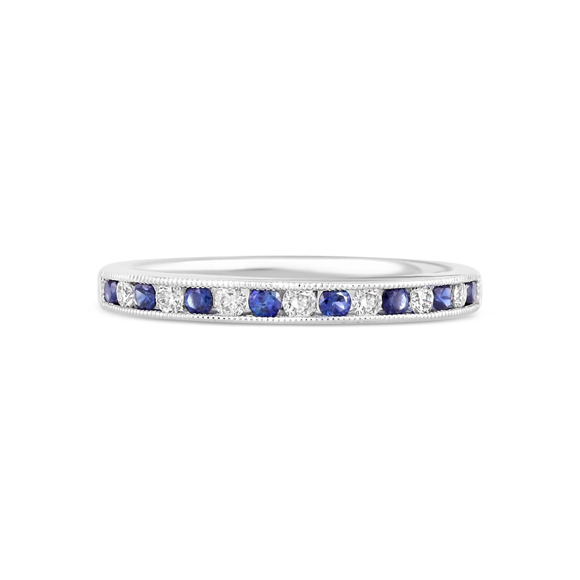 Wedding Bands Wedding Rings in White Gold containing Multi-gemstone, Diamond, Sapphire R4662P-SAP