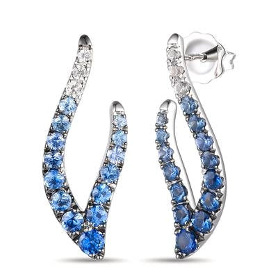 Le Vian Earrings in White Gold containing Sapphire TSCU-12A