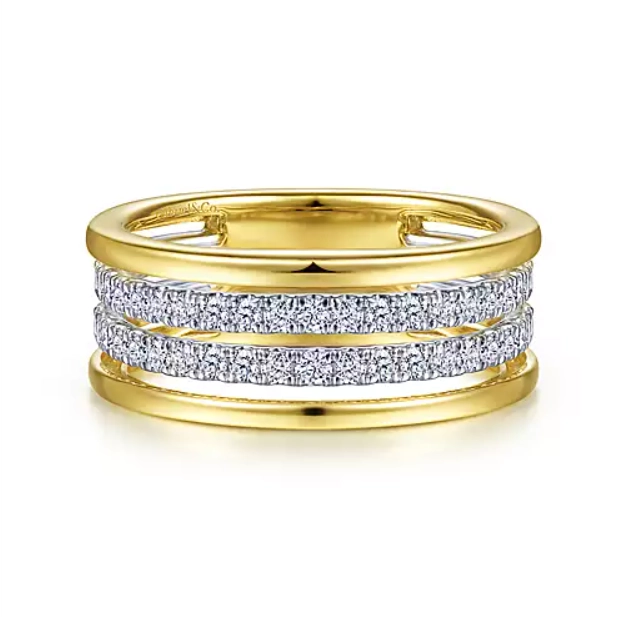 Gabriel & Co Rings in Mixed Metals containing Diamond LR52033M45JJ