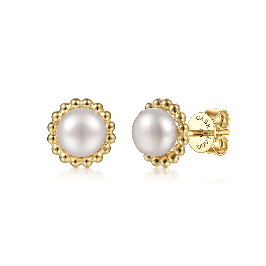 Gabriel & Co Earrings in Yellow Gold containing Pearl EG14019Y4JPL