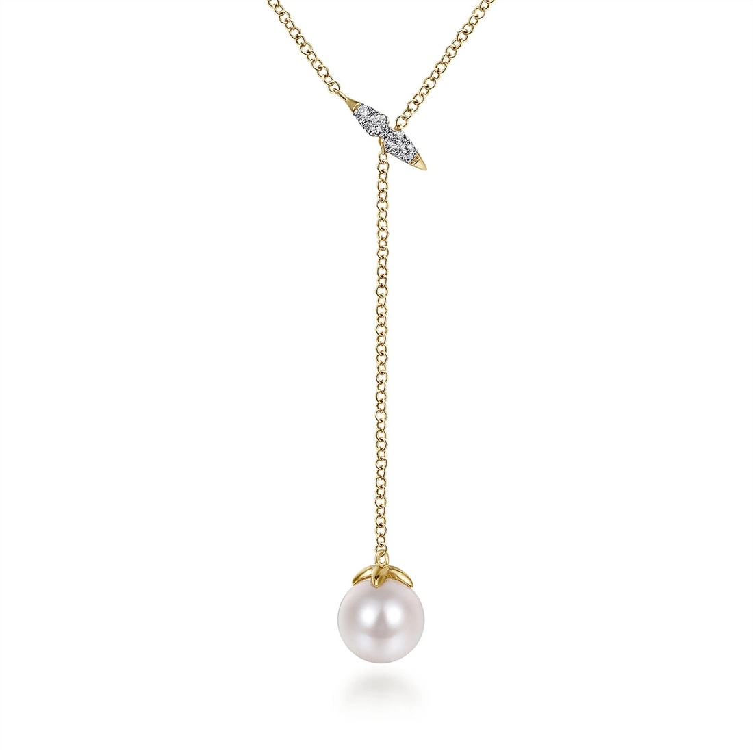 Gabriel & Co Necklaces in Yellow Gold containing Multi-gemstone, Diamond, Pearl NK5963Y45PL