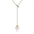Gabriel & Co Necklaces in Yellow Gold containing Multi-gemstone, Diamond, Pearl NK5963Y45PL