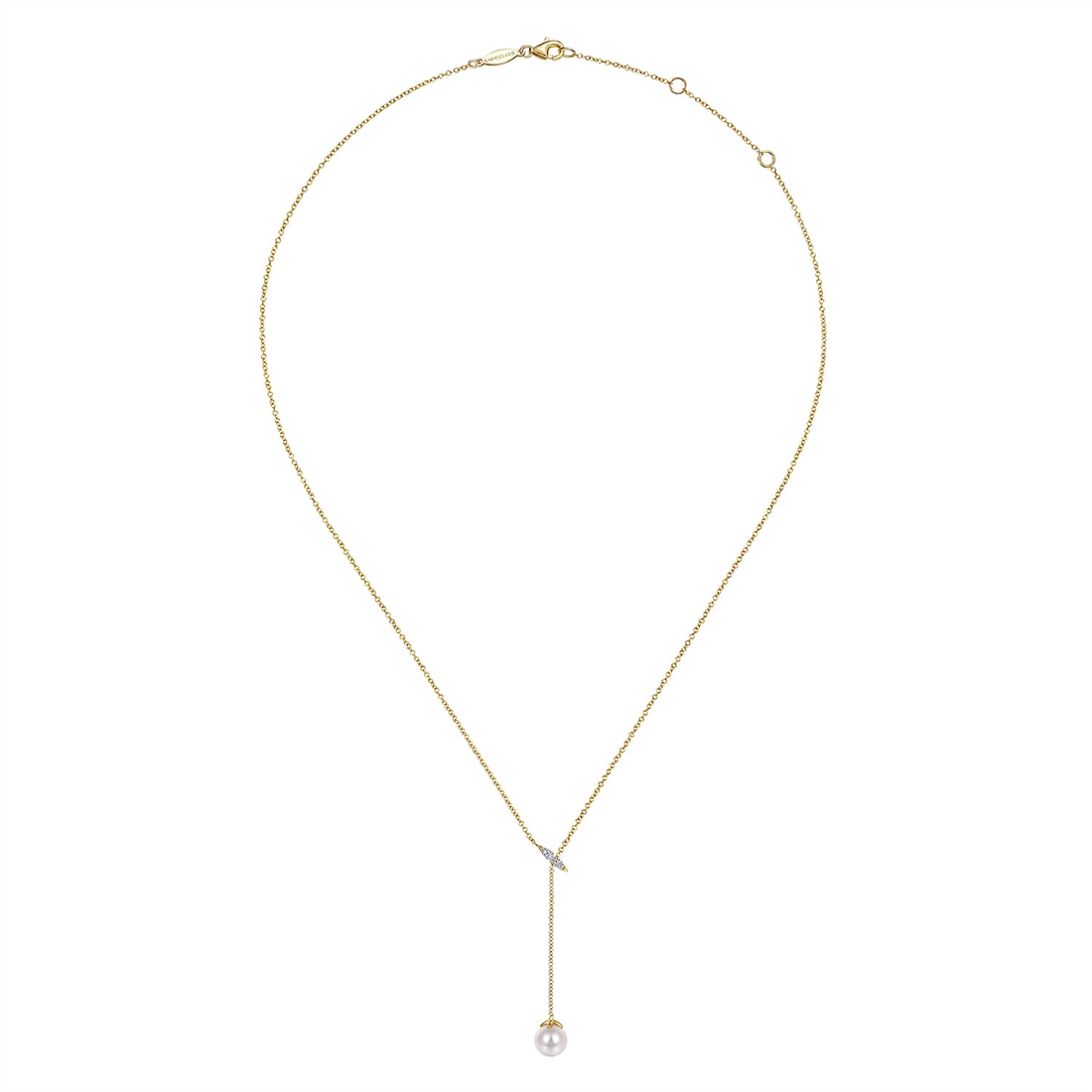 Gabriel & Co Necklaces in Yellow Gold containing Multi-gemstone, Diamond, Pearl NK5963Y45PL