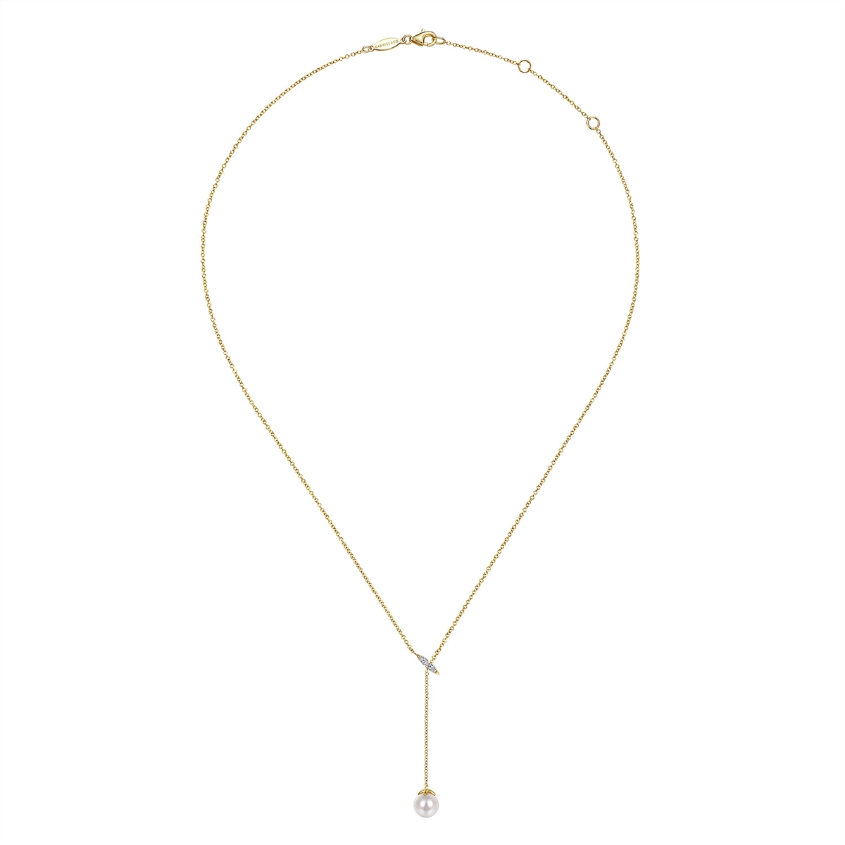 Gabriel & Co Necklaces in Yellow Gold containing Multi-gemstone, Diamond, Pearl NK5963Y45PL