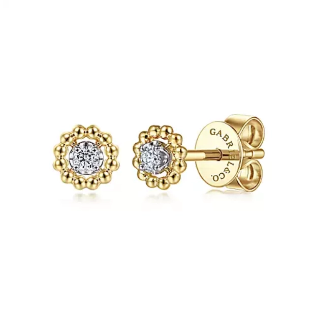Gabriel & Co Earrings in Yellow Gold containing Diamond EG14080M45JJ
