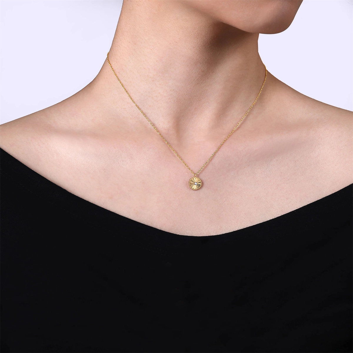 Gabriel & Co Necklaces in Yellow Gold containing Diamond NK6862M45JJ