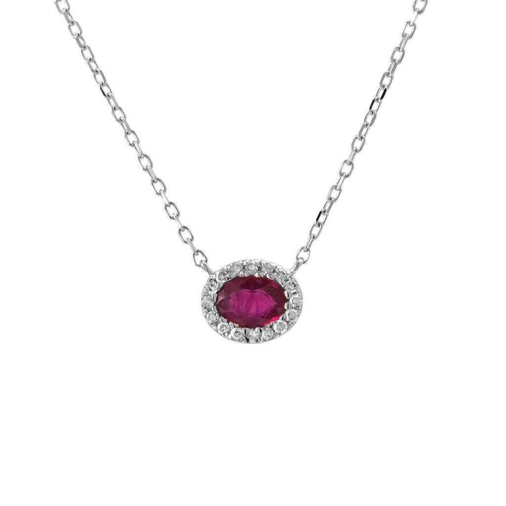Necklaces Necklaces in White Gold containing Multi-gemstone, Diamond, Ruby 421094