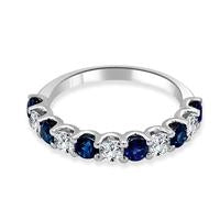 csv_image Wedding Bands Wedding Ring in White Gold containing Multi-gemstone, Diamond, Sapphire 421517