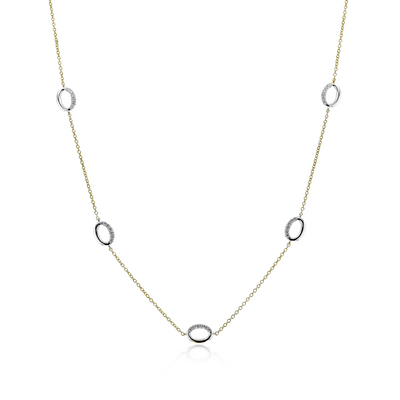 Simon G Necklaces in Mixed Metals containing Diamond LN4050