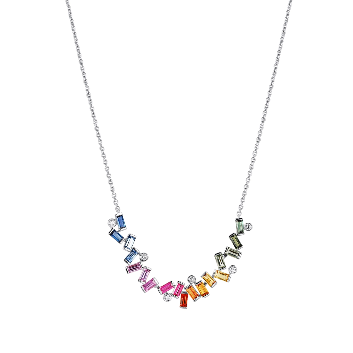 Necklaces Necklaces in White Gold containing Other, Multi-gemstone, Diamond, Sapphire 421890