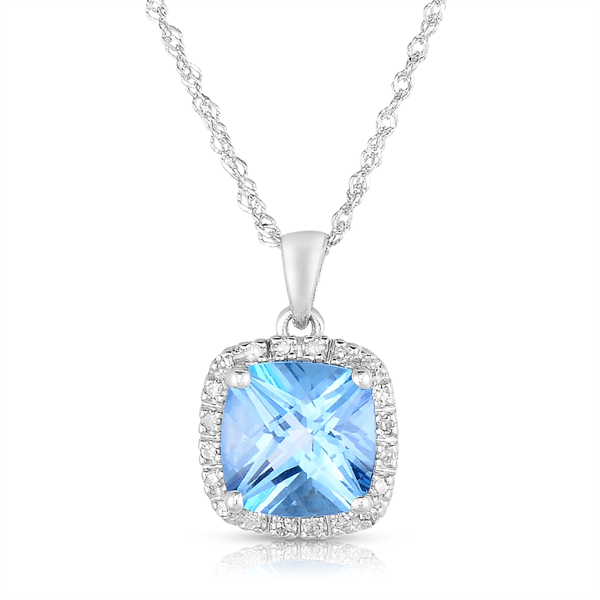 Necklaces Necklaces in White Gold containing Blue topaz , Multi-gemstone, Diamond 422044