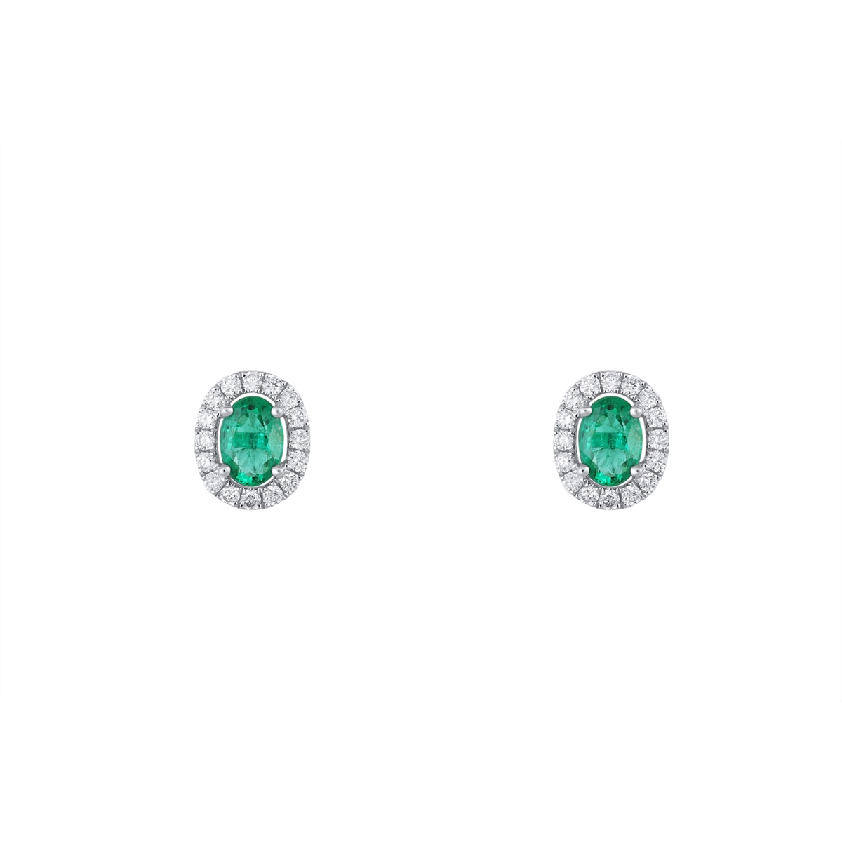 Earrings Earrings in White Gold containing Multi-gemstone, Diamond, Emerald 422555