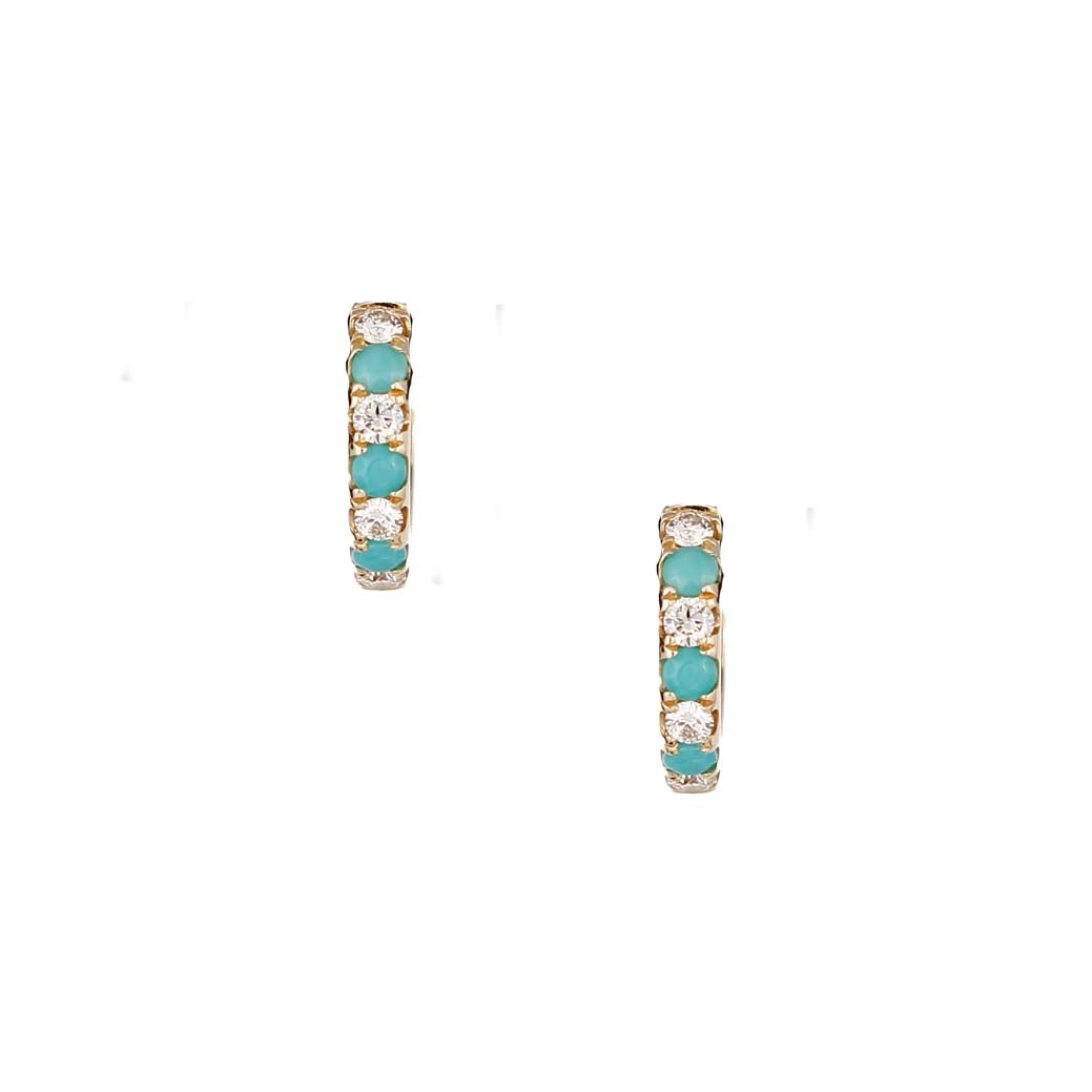 Earrings Earrings in Yellow Gold containing Multi-gemstone, Diamond, Turquoise 422709