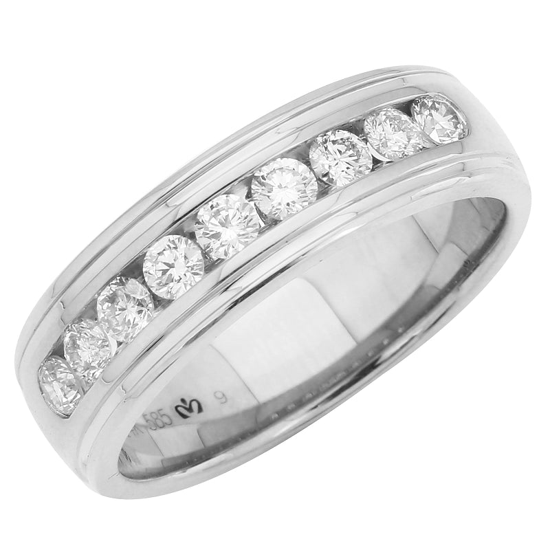 Mens Bands Wedding Rings in White Gold containing Diamond 422758