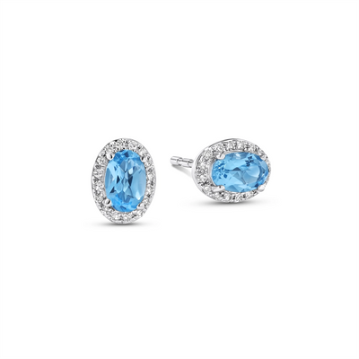 Earrings Earrings in White Gold containing Blue topaz , Multi-gemstone, Diamond 422845