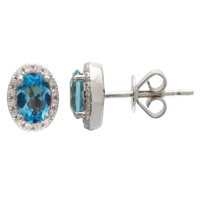 Earrings Earrings in White Gold containing Blue topaz , Multi-gemstone, Diamond 422845