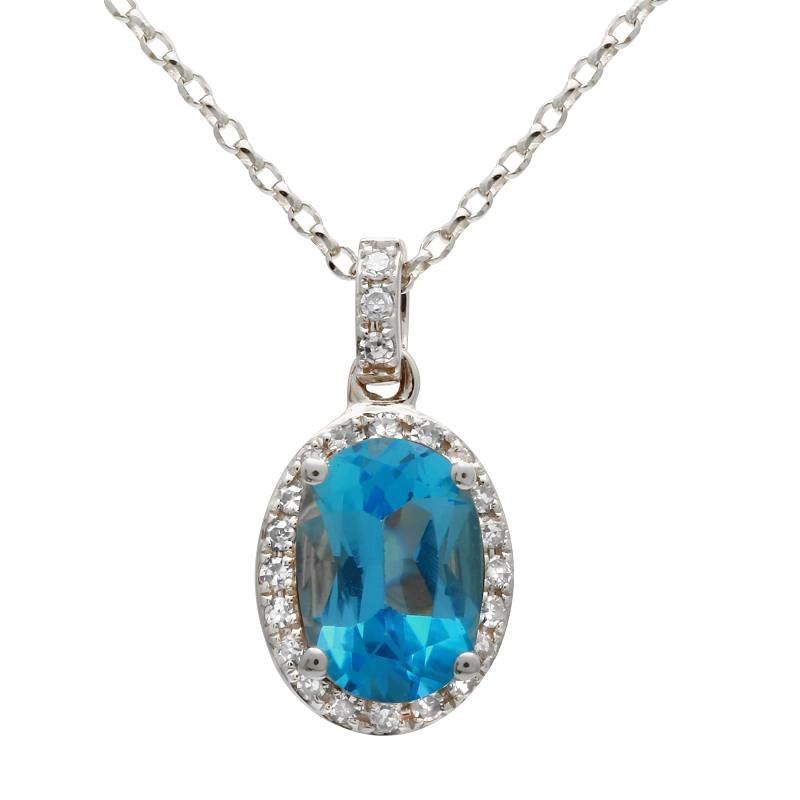 Necklaces Necklaces in White Gold containing Blue topaz , Multi-gemstone, Diamond 422846