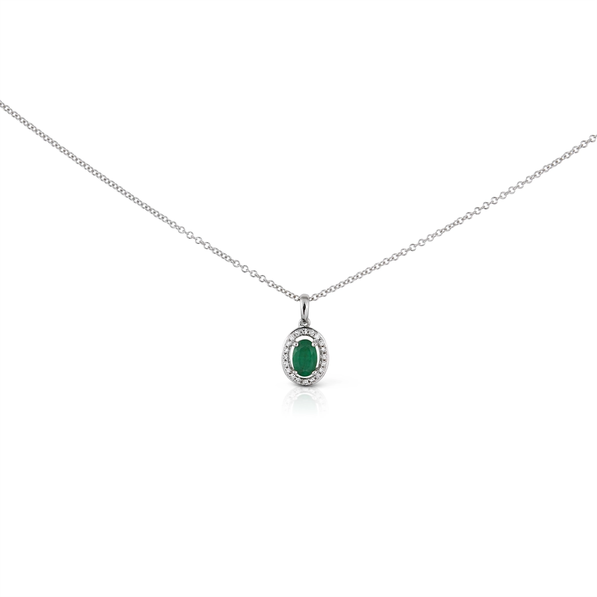 Necklaces Necklaces in White Gold containing Multi-gemstone, Diamond, Emerald 422871