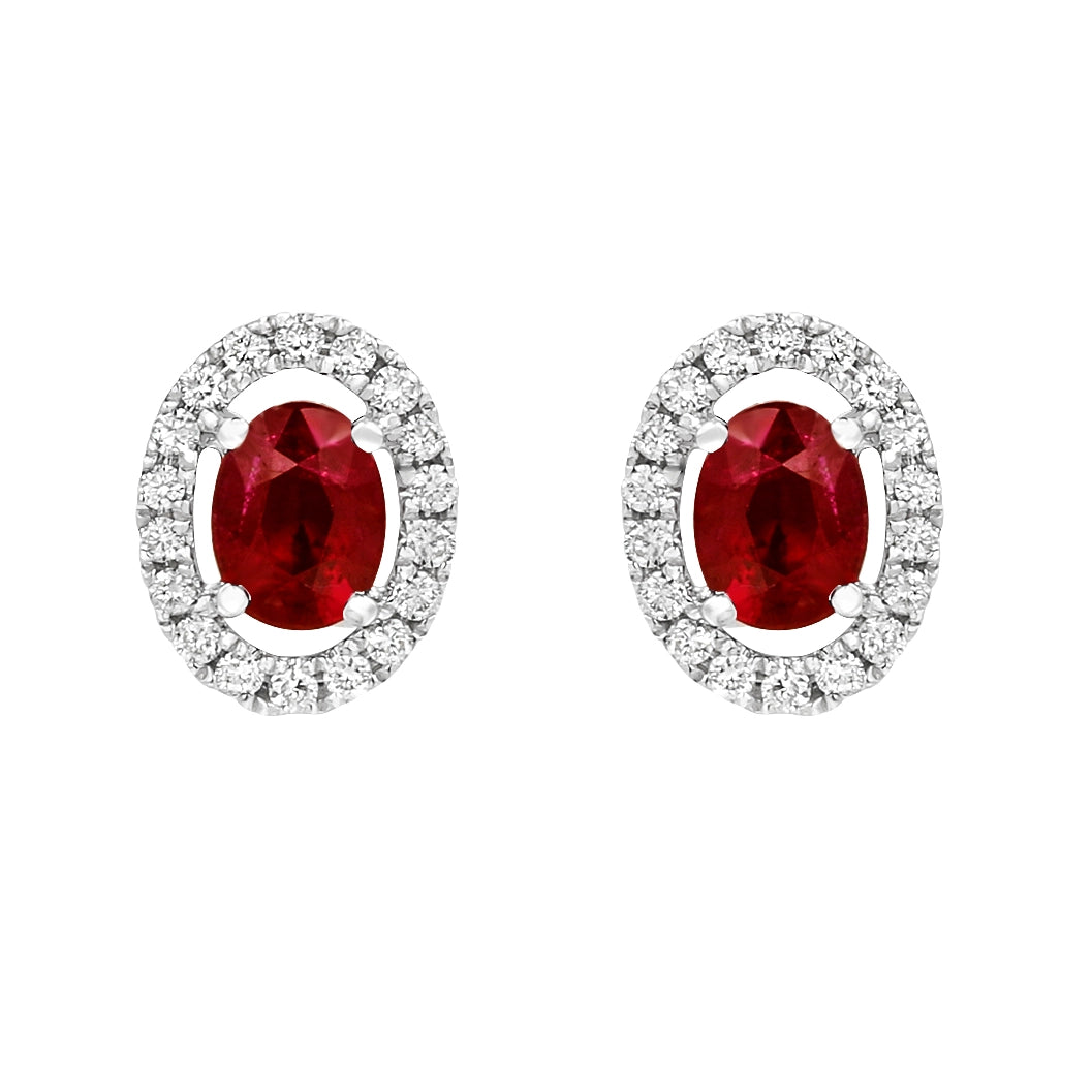 Earrings Earrings in White Gold containing Multi-gemstone, Diamond, Ruby 423123