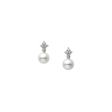 Mikimoto Earrings in White Gold containing Multi-gemstone, Diamond, Pearl MEQ10192ADXW
