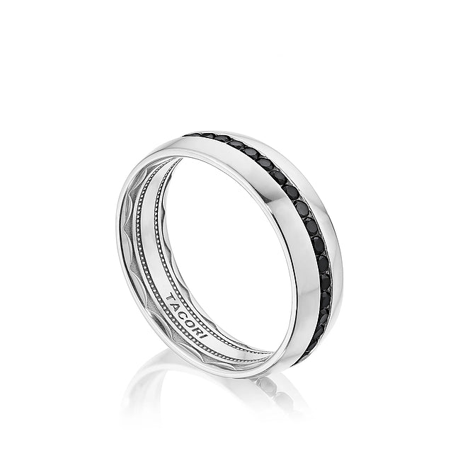 Tacori Wedding Rings in White Gold containing Black diamond 143-6WBD