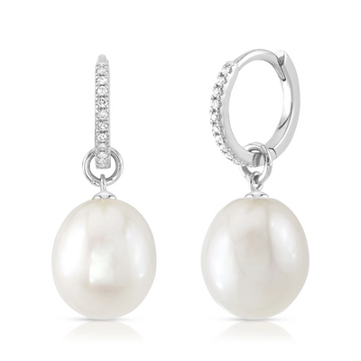 Earrings Earrings in White Gold containing Multi-gemstone, Diamond, Pearl 423759