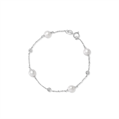 Bracelets Bracelets in White Gold containing Multi-gemstone, Diamond, Pearl 423953