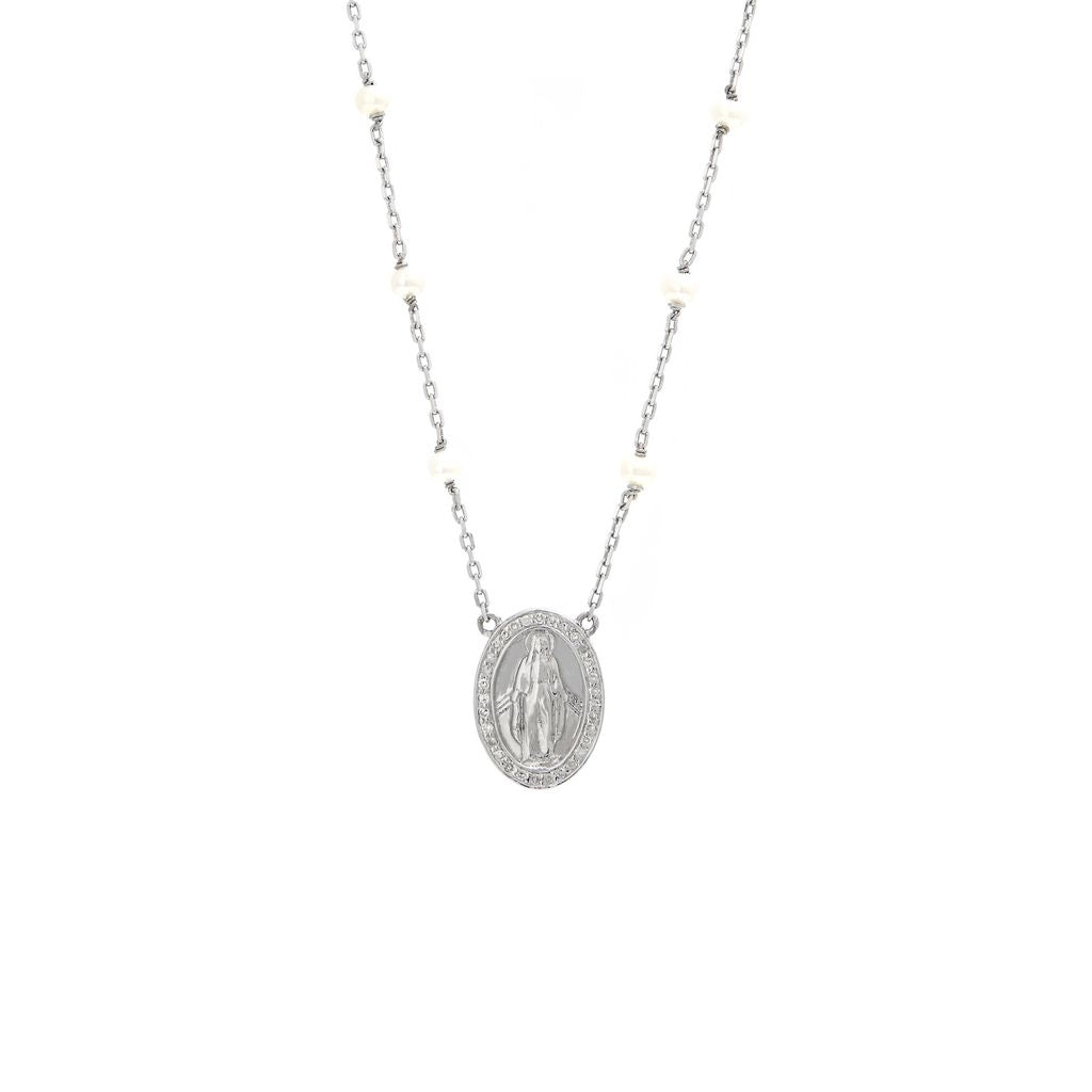 Necklaces Necklaces in Silver containing Multi-gemstone, Diamond, Pearl 423970