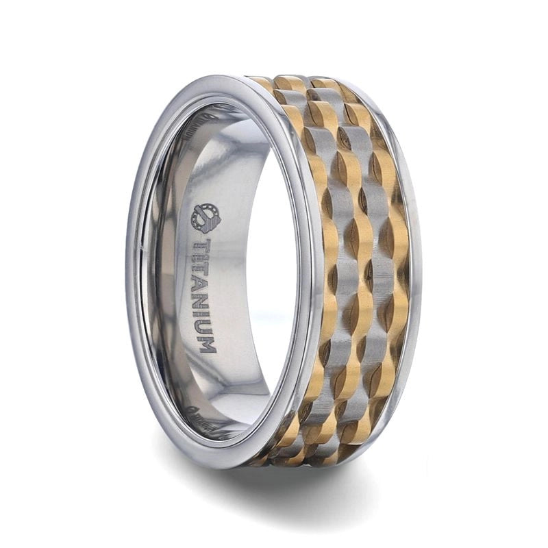 Mens Bands Wedding Rings in Alternative Metals TWGG-7057-8MM-10.5
