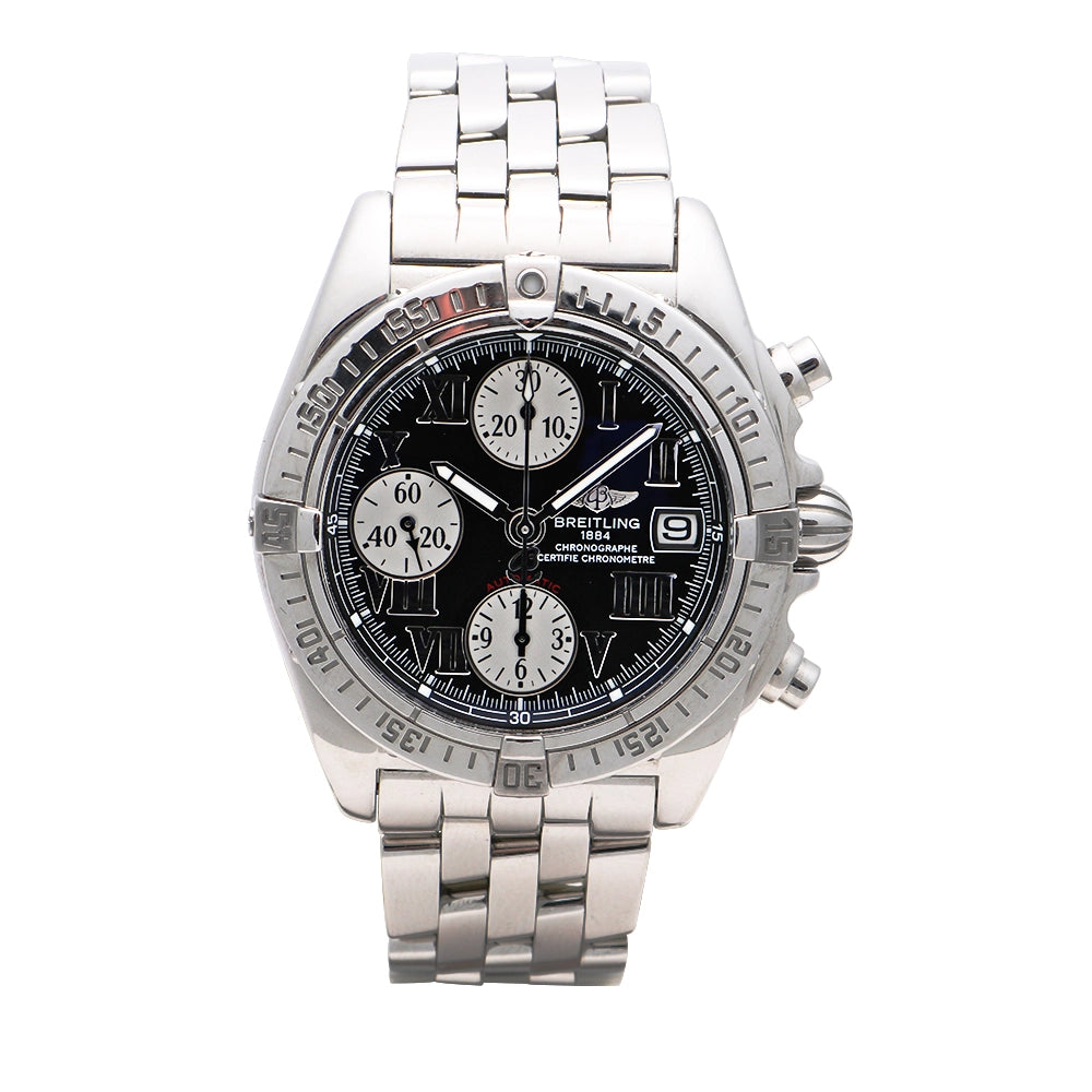 Breitling Chrono Cockpit Steel Black Dial 38mm Automatic (Preowned Breitling Chrono Cockpit Steel Black Dial 38mm Automatic (Preowned
