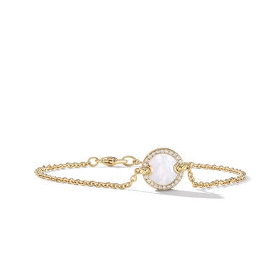 David Yurman Bracelets in Yellow Gold containing Mother of pearl, Multi-gemstone, Diamond B17654D88DMPDI