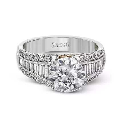 Simon G Engagement Rings in Mixed Metals containing Diamond LR2370