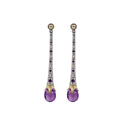 Konstantino Earrings in Mixed Metals containing Amethyst SKMK3151-101