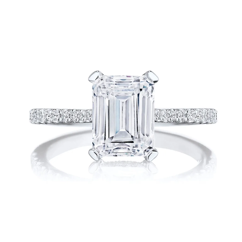Tacori Engagement Rings in White Gold containing Diamond 2671 2.2 EC 9.5X7 W