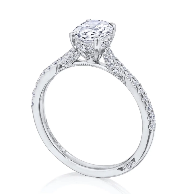 Tacori Engagement Rings in White Gold containing Diamond 2671 OV 9X7 W