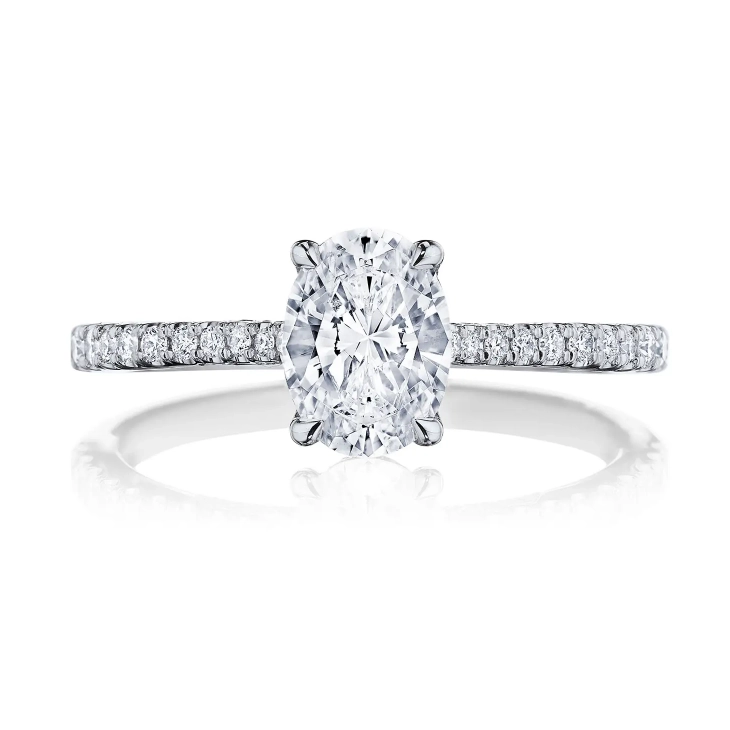 Tacori Engagement Rings in White Gold containing Diamond 2671 OV 9X7 W