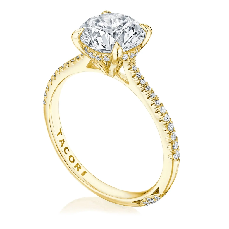 Tacori Engagement Rings in Yellow Gold containing Diamond HT 2581 RD 8 Y