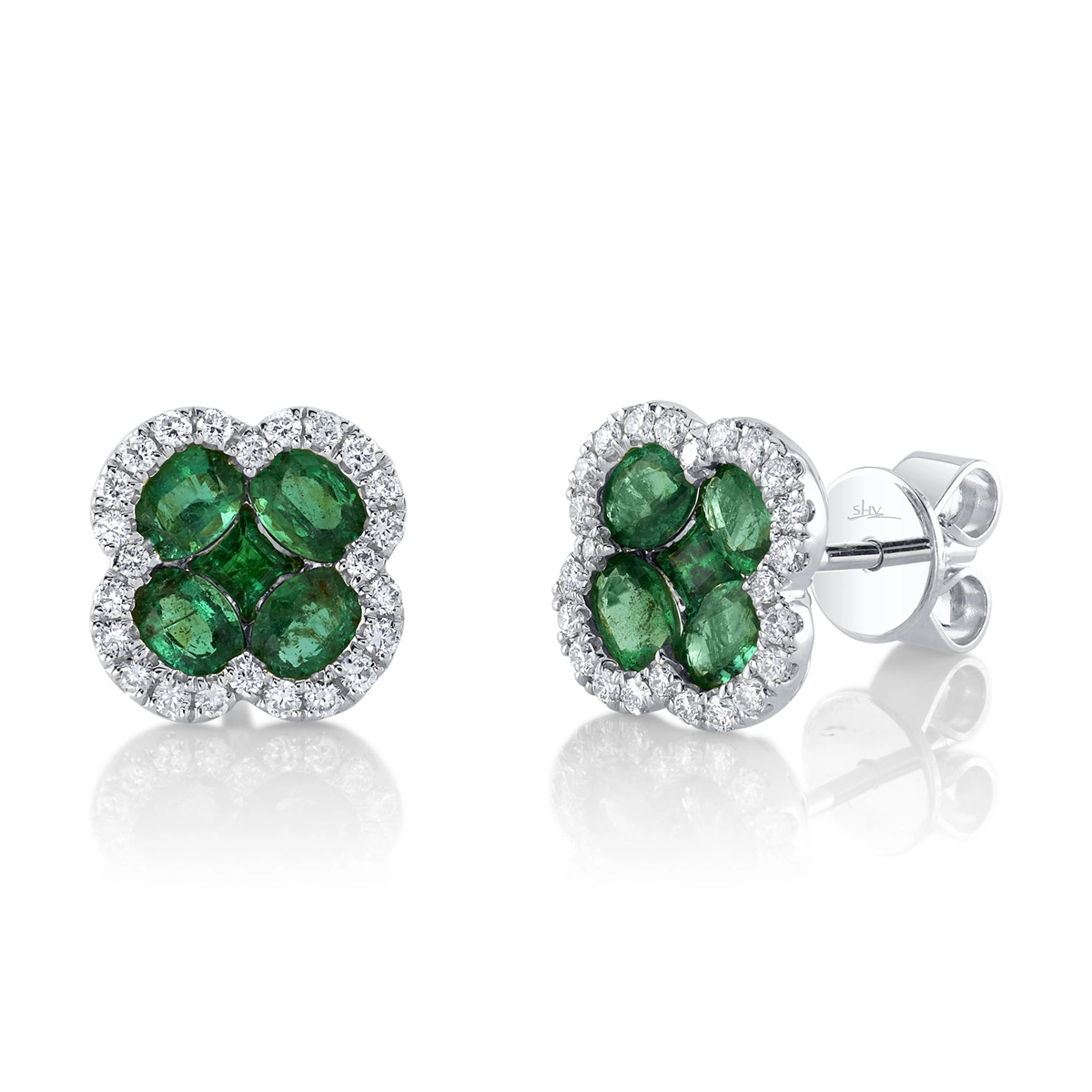 Earrings Earrings in White Gold containing Multi-gemstone, Diamond, Emerald 427597