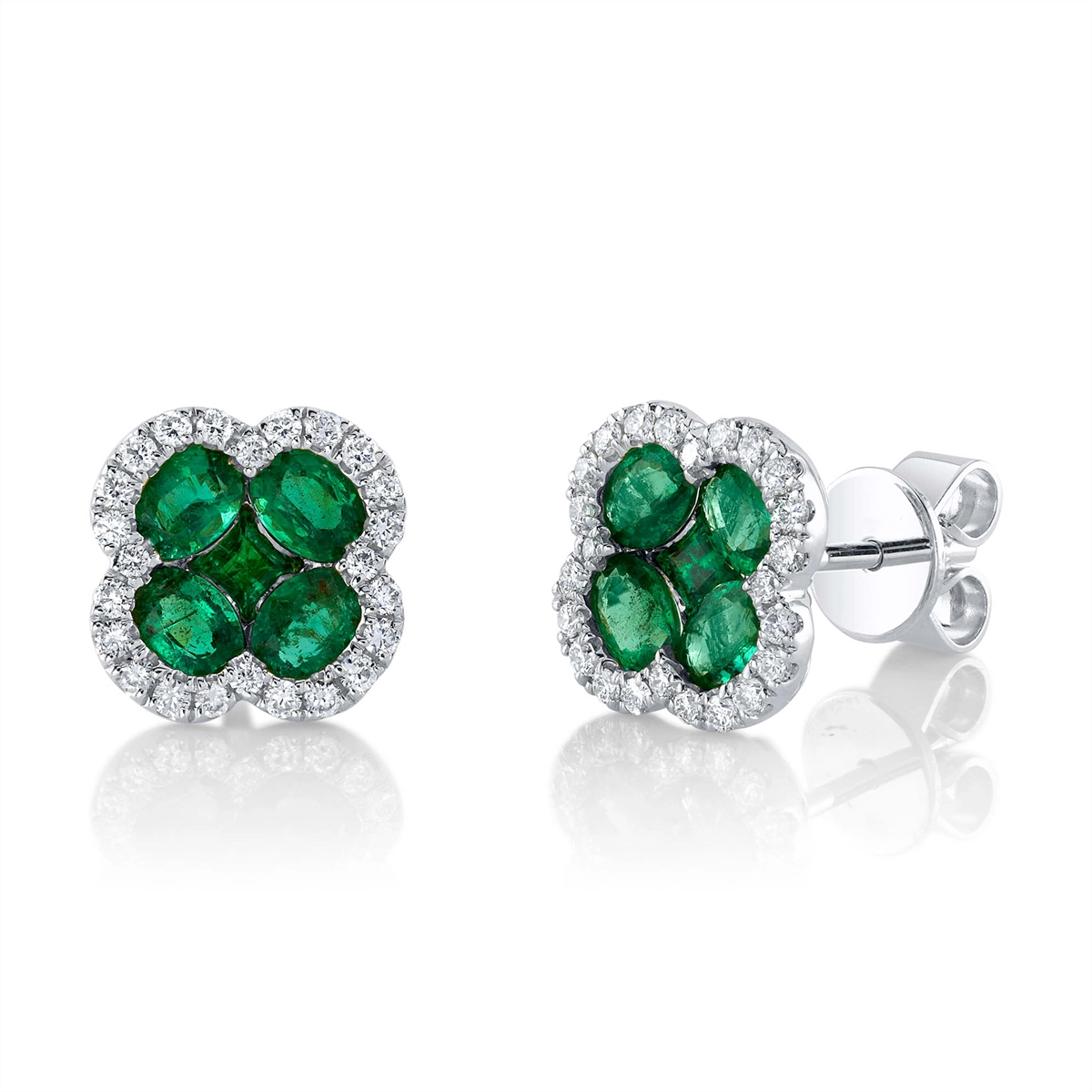 Earrings Earrings in White Gold containing Multi-gemstone, Diamond, Emerald 427597