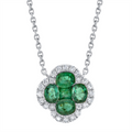 Necklaces Necklaces in White Gold containing Multi-gemstone, Diamond, Emerald 427599