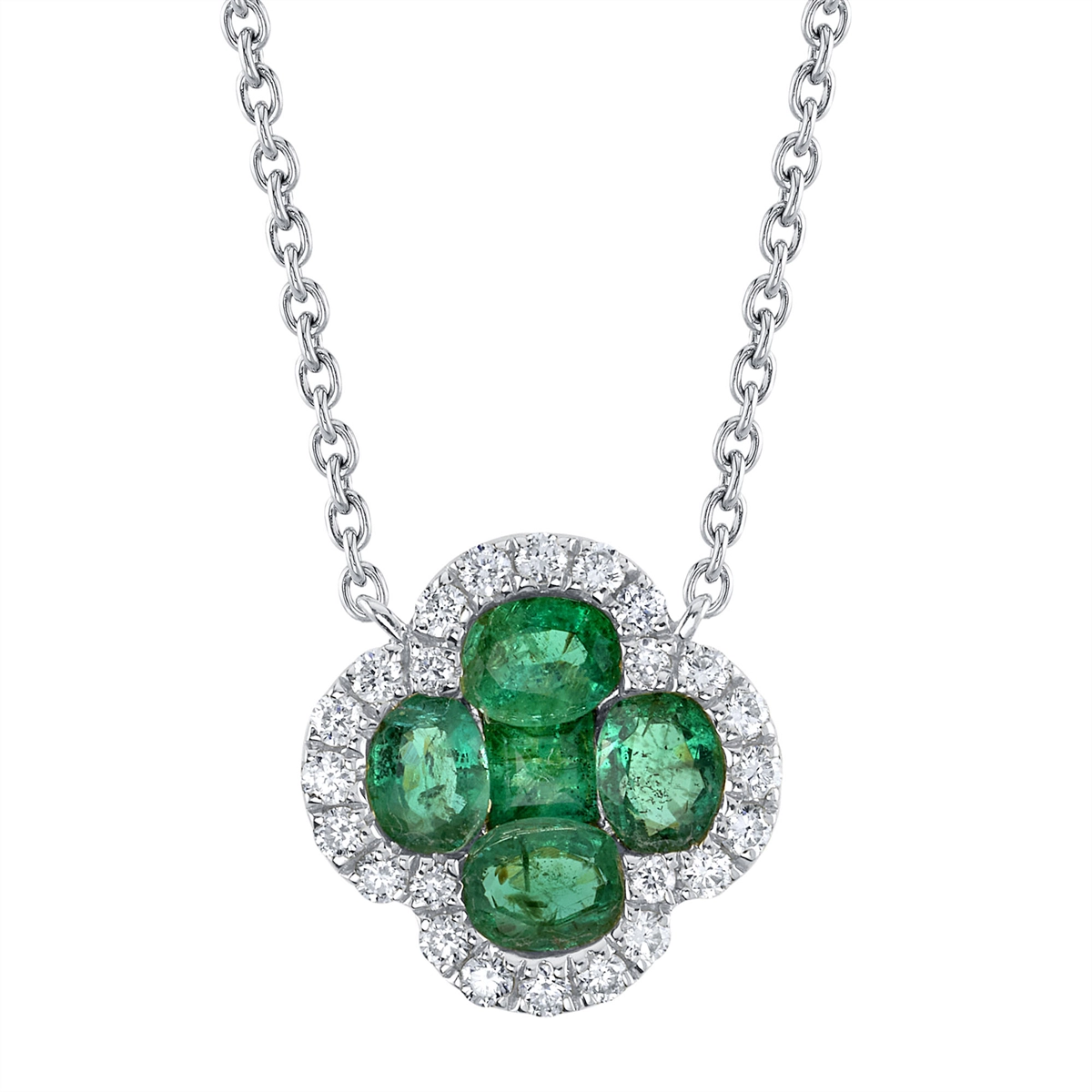 Necklaces Necklaces in White Gold containing Multi-gemstone, Diamond, Emerald 427599