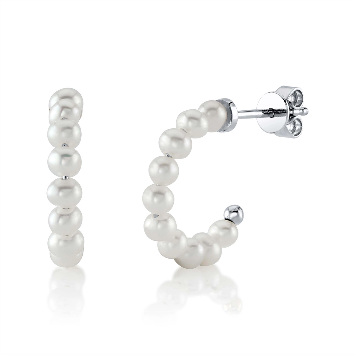 Earrings Earrings in White Gold containing Pearl 428177